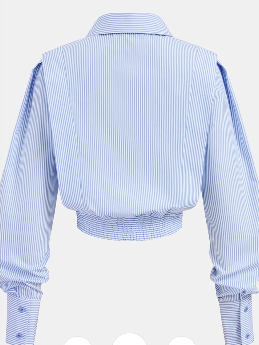 Commense Light Blue & White Pinstripe Cropped Button-Down Shirt - Picture 2 of 5